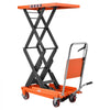 VEVOR Hydraulic Lift Table Cart, 770 lbs Capacity 50 in Lifting Height, for Material Handling, Moving, Transportation, Manual Double Scissor Lift Table, with 4 Wheels and Handle, Heavy-Duty Steel