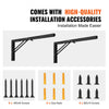 VEVOR Shelf Bracket Foldable, 24” L 2 Pcs , Heavy Duty Floating Shelf Brackets, Brackets for Shelves, 5mm Thick Matte Black L Shelf Bracket,Steel Shelving Brackets with 300 lbs Load Capacity