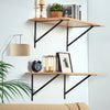VEVOR Shelf Bracket, 12 x 8 in 10 Pcs, Heavy Duty Floating Shelf Brackets, Brackets for Shelves, 3mm Thick Matte Black Triangle Shelf Bracket,Steel Shelving Brackets with 160 lbs Load Capacity