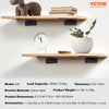 VEVOR Shelf Bracket, 6”L x 4”W x 1.6”H 6 Pcs, Heavy Duty Floating Shelf Brackets, Brackets for Shelves, 5mm Thick Matte Black L Shelf Bracket,Steel Shelving Brackets with 160 lbs Load Capacity