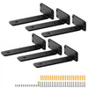 VEVOR Shelf Bracket, 6”L x 4”W x 1.6”H 6 Pcs, Heavy Duty Floating Shelf Brackets, Brackets for Shelves, 5mm Thick Matte Black L Shelf Bracket,Steel Shelving Brackets with 160 lbs Load Capacity