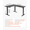 VEVOR L Shaped Desk dimension diagram and key specifications