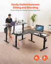 VEVOR L Shaped Desk height adjustable standing desk lifestyle image