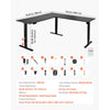 VEVOR ZWE-05 desk - dimensions, parts layout, and included hardware overview image