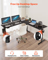 VEVOR corner desk - dual hook design for headphones, cables, and bags