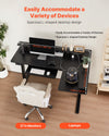 VEVOR L Shaped Desk, Electric Adjustable Height Corner Gaming Desk with Keyboard Tray and Dual Hooks, Heavy Duty L-Shaped Computer Table with Light Strip for Home Office, Easy to Assemble, Black - Image 3