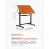 VEVOR Drafting Table, Adjustable 0°–90° Tilt Drawing Desk, Portable Artist Table with Black H-Frame and Brown Desktop, Wooden Painting Desk Craft Workstation for Reading, Writing, Crafting, Meeting