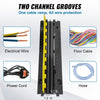 VEVOR Cable Protector Ramp, 2 Channel, 22000 lbs/axle Capacity Heavy Duty TPU Wire Cord Cover Ramp Hose Protector Ramp Driveway, Traffic Speed Bump with TPR Flip-Open Top Cover, for Indoor & Outdoor