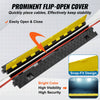 VEVOR Cable Protector Ramp, 2 Channel, 22000 lbs/axle Capacity Heavy Duty TPU Wire Cord Cover Ramp Hose Protector Ramp Driveway, Traffic Speed Bump with TPR Flip-Open Top Cover, for Indoor & Outdoor