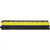 VEVOR Cable Protector Ramp, 2 Channel, 22000 lbs/axle Capacity Heavy Duty TPU Wire Cord Cover Ramp Hose Protector Ramp Driveway, Traffic Speed Bump with TPR Flip-Open Top Cover, for Indoor & Outdoor