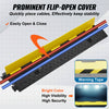 VEVOR 5-Piece Rubber Cable Guard, Dual Channel, 12000 lbs per Axle Load Capacity, Durable Hose & Wire Protection Ramp for Driveways, with Easy Access Top & 50 ft Caution Tape for Both Indoor & Outd