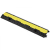 VEVOR 5-Piece Rubber Cable Guard, Dual Channel, 12000 lbs per Axle Load Capacity, Durable Hose & Wire Protection Ramp for Driveways, with Easy Access Top & 50 ft Caution Tape for Both Indoor & Outd