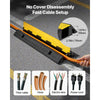 VEVOR Cable Protector Ramp, 22,000 lbs/axle Capacity, 1 Channel Heavy Duty Rubber Cord Hose Wire Cover, 2.76 x 1.97 in Channel, Traffic Speed Bump with Flip-Open Top Cover, for Indoor Outdoor, 1 Pack