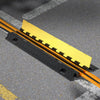 VEVOR Cable Protector Ramp, 22,000 lbs/axle Capacity, 2 Channel Heavy Duty TPU Cord Hose Wire Cover, 1.2 x 1.1 in Channel, Traffic Speed Bump with Flip-Open Top Cover, for Indoor Outdoor Use, 3 Pack