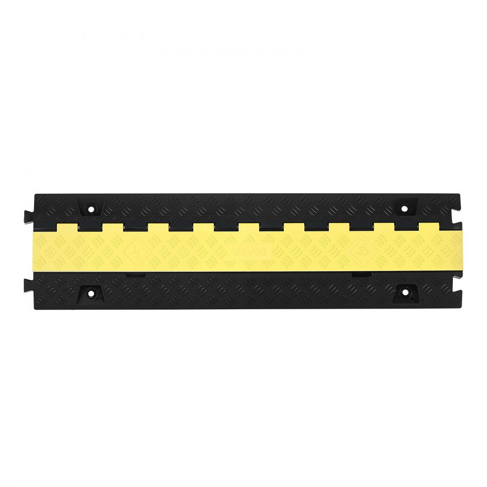 VEVOR Cable Protector Ramp, 22,000 lbs/axle Capacity, 2 Channel Heavy Duty TPU Cord Hose Wire Cover, 1.2 x 1.1 in Channel, Traffic Speed Bump with Flip-Open Top Cover, for Indoor Outdoor Use, 3 Pack