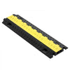 VEVOR Cable Protector Ramp, 22,000 lbs/axle Capacity, 2 Channel Heavy Duty TPU Cord Hose Wire Cover, 1.2 x 1.1 in Channel, Traffic Speed Bump with Flip-Open Top Cover, for Indoor Outdoor Use, 3 Pack