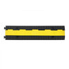 VEVOR Cable Protector Ramp, 22,000 lbs/axle Capacity, 2 Channel Heavy Duty Rubber Cord Hose Wire Cover, 1.3 x 1.2 in Channel, Traffic Speed Bump with Flip-Open Top Cover, for Indoor Outdoor, 1 Pack