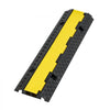 VEVOR Cable Protector Ramp, 22,000 lbs/axle Capacity, 2 Channel Heavy Duty Rubber Cord Hose Wire Cover, 1.3 x 1.2 in Channel, Traffic Speed Bump with Flip-Open Top Cover, for Indoor Outdoor, 1 Pack