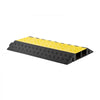 VEVOR Cable Protector Ramp, 22,000 lbs/axle Capacity, 2 Channel Heavy Duty Rubber Cord Hose Wire Cover, 4 x 3 in Channel, Traffic Speed Bump with Flip-Open Top Cover, for Indoor Outdoor Use, 1 Pack