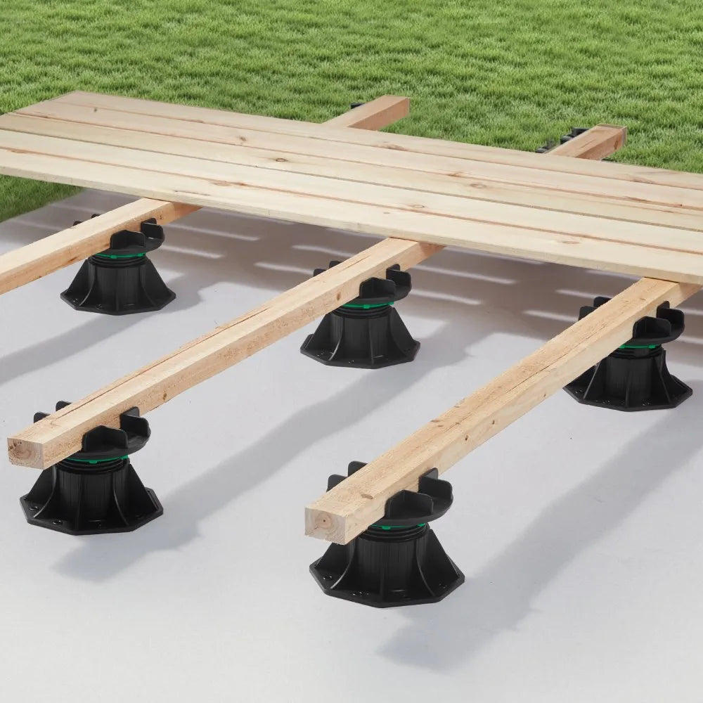 VEVOR Deck Blocks 8 PCS, 2200 lbs / 997.90 kg Load Capacity Deck Support Plastic Pedestal Paver, Raising 3.54 - 4.65 inch / 90 - 118 mm, Height Adjustable Shed Foundation Base for Wood Concrete Metal