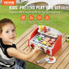 VEVOR Kids BBQ Grill Playset, Wooden Grill Playset With Realistic Carbon Fire, Wooden Play Food Kitchen Accessory (26 PCS), Indoor/Outdoor Interactive Pretend Play Toys for Boys Girls Ages 3+ Gift