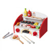 VEVOR Kids BBQ Grill Playset, Wooden Grill Playset With Realistic Carbon Fire, Wooden Play Food Kitchen Accessory (26 PCS), Indoor/Outdoor Interactive Pretend Play Toys for Boys Girls Ages 3+ Gift