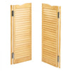 VEVOR Double Saloon Doors, 32"W x 42" H Arched Top Interior Swinging Cafe Doors, Premium Pine Wood, with Hinges & Hardware Kit, Easy to Install, for Hallway Kitchen Bar Pub Entrance, Log Color