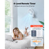 VEVOR 8.5 in Wall Mount Fan, Oscillating Hanging Fan with Remote Control, 10 ft Powerful Airflow, DC Motor, 4 Speeds & Timer, Auto 90° Horizontal & Manual Vertical Tilt, Ideal for Home, Office, RV