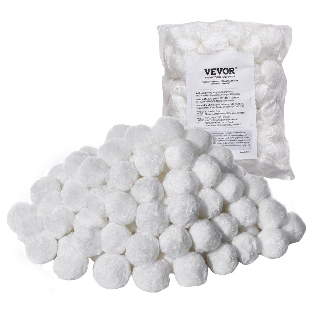 VEVOR Pool Filter Balls for Sand Filter, 1.5 lbs, Filter Balls Replace Pool Filter Sand, Reusable Polyester Fiber Filter Media Balls with Wash Bag, for Swimming Pool Above Ground Pool Aquarium Tank