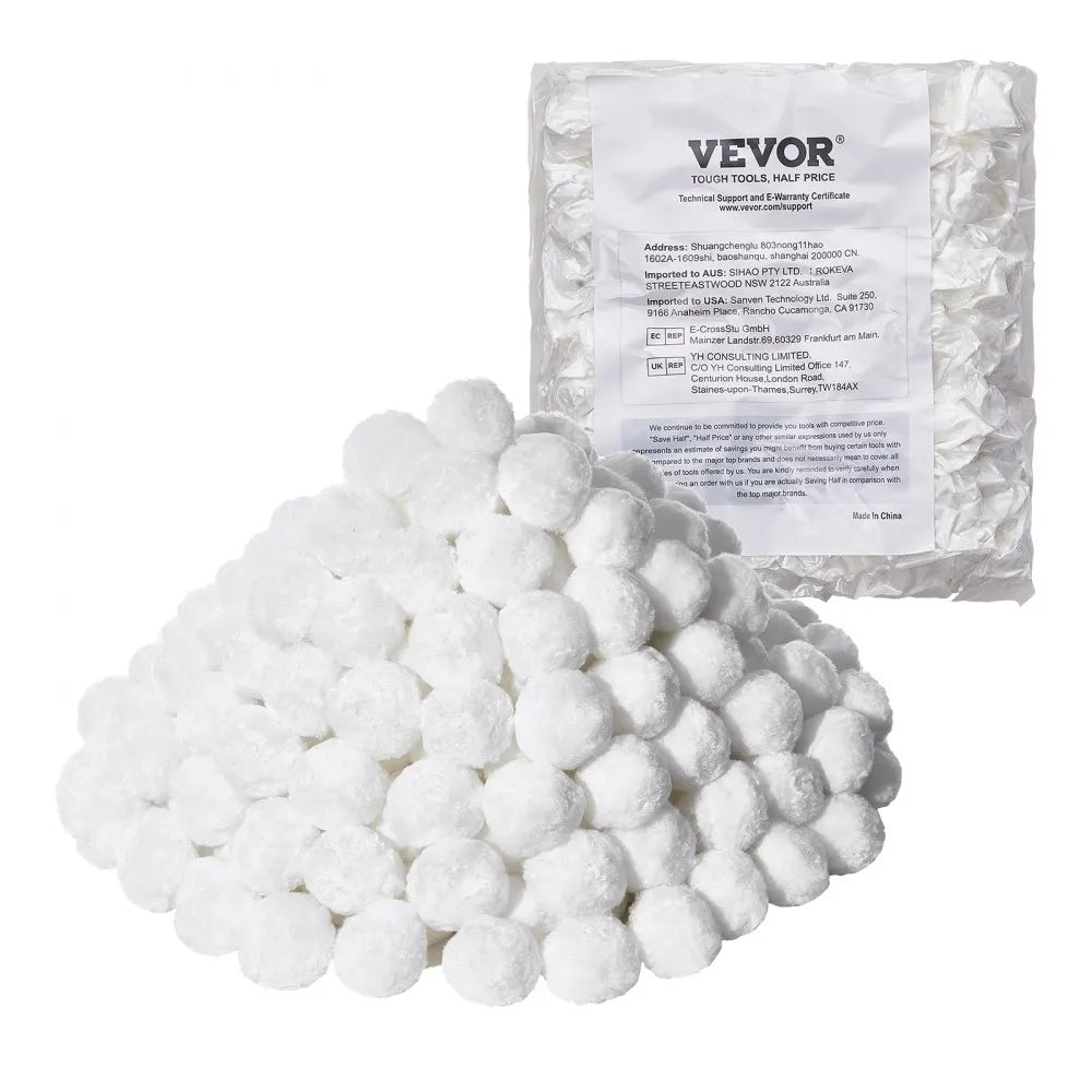 VEVOR Pool Filter Balls for Sand Filter, 3.5 lbs, Filter Balls Replace Pool Filter Sand, Reusable Polyester Fiber Filter Media Balls with Wash Bag, for Swimming Pool Above Ground Pool Aquarium Tank