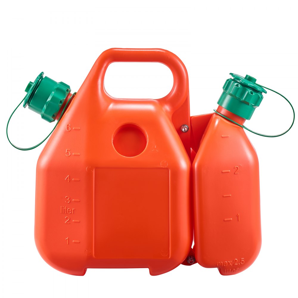 VEVOR Fuel Container, 1.6 Gallon, Fuel Tank with Spout & 0.5 Gallon Extra Oil Container, 5.5 L/min Max Flow Rate, Leak-proof and Portable Flat Fluid Container for Most Cars Motorcycle ATV UTV