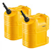 VEVOR Fuel Container, 5 Gallon, Gas Tank with Spout & Clear Scale, 15 L/min Max Flow Rate, Secure & Leak-proof, Portable Flat Fluid Container for Most Cars Motorcycle SUV ATV UTV, Yellow, 2 Packs