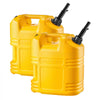 VEVOR Fuel Container, 5 Gallon, Gas Tank with Spout & Clear Scale, 15 L/min Max Flow Rate, Secure & Leak-proof, Portable Flat Fluid Container for Most Cars Motorcycle SUV ATV UTV, Yellow, 2 Packs