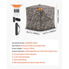 VEVOR Hunting Blind, 2-3 Person See Through Ground Blinds with Carrying Bag, 360 Degree Portable Camouflage Tent, Durable Concealed Shelter with Silent Side Door and Window, for Turkey and Deer