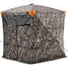 VEVOR Hunting Blind, 4-5 Person See Through Ground Blinds with Carrying Bag, 270 Degree Portable Camouflage Tent, Durable Concealed Shelter with Silent Magnetic Door and Window, for Turkey and Deer