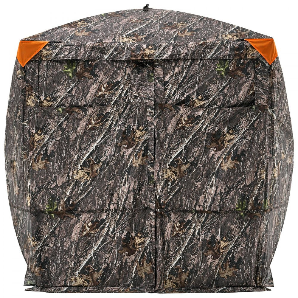 VEVOR Hunting Blind, 4-5 Person See Through Ground Blinds with Carrying Bag, 270 Degree Portable Camouflage Tent, Durable Concealed Shelter with Silent Magnetic Door and Window, for Turkey and Deer
