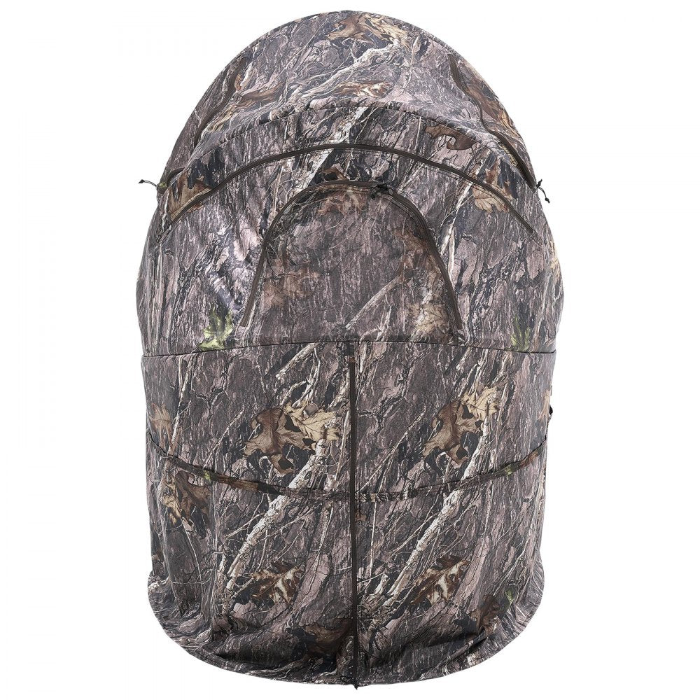 VEVOR Hunting Blind, Single Person Ground Blinds with Carrying Bag, Portable Camouflage Tent, Reinforced Durable Concealed Shelter with Silent Zipper Door and Window, for Turkey and Deer