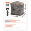 VEVOR Hunting Blind, 270° Ground Blind, 2-3 Person Pop Up Deer Blind for Hunting with Carrying Bag, Portable Resilient Hunting Tent, 3 Horizontal Windows for Turkey and Deer Hunting