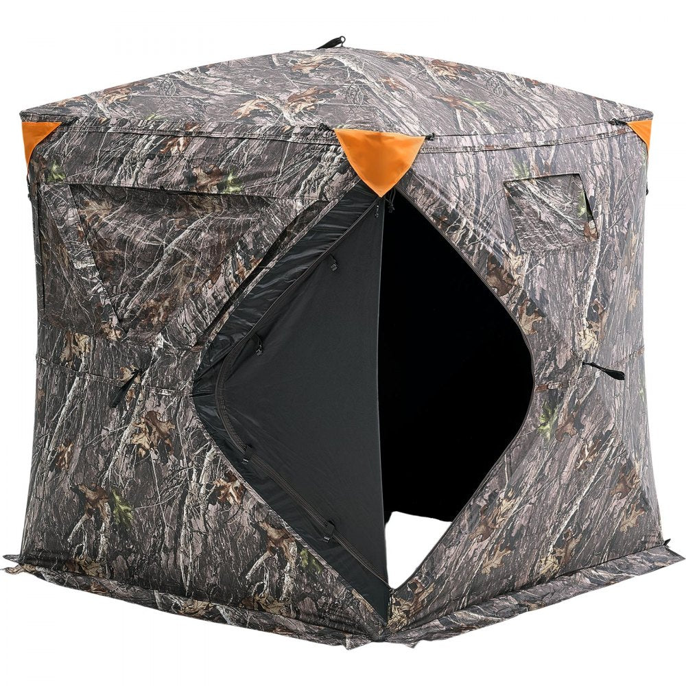 VEVOR Hunting Blind, 270° Ground Blind, 2-3 Person Pop Up Deer Blind for Hunting with Carrying Bag, Portable Resilient Hunting Tent, 3 Horizontal Windows for Turkey and Deer Hunting