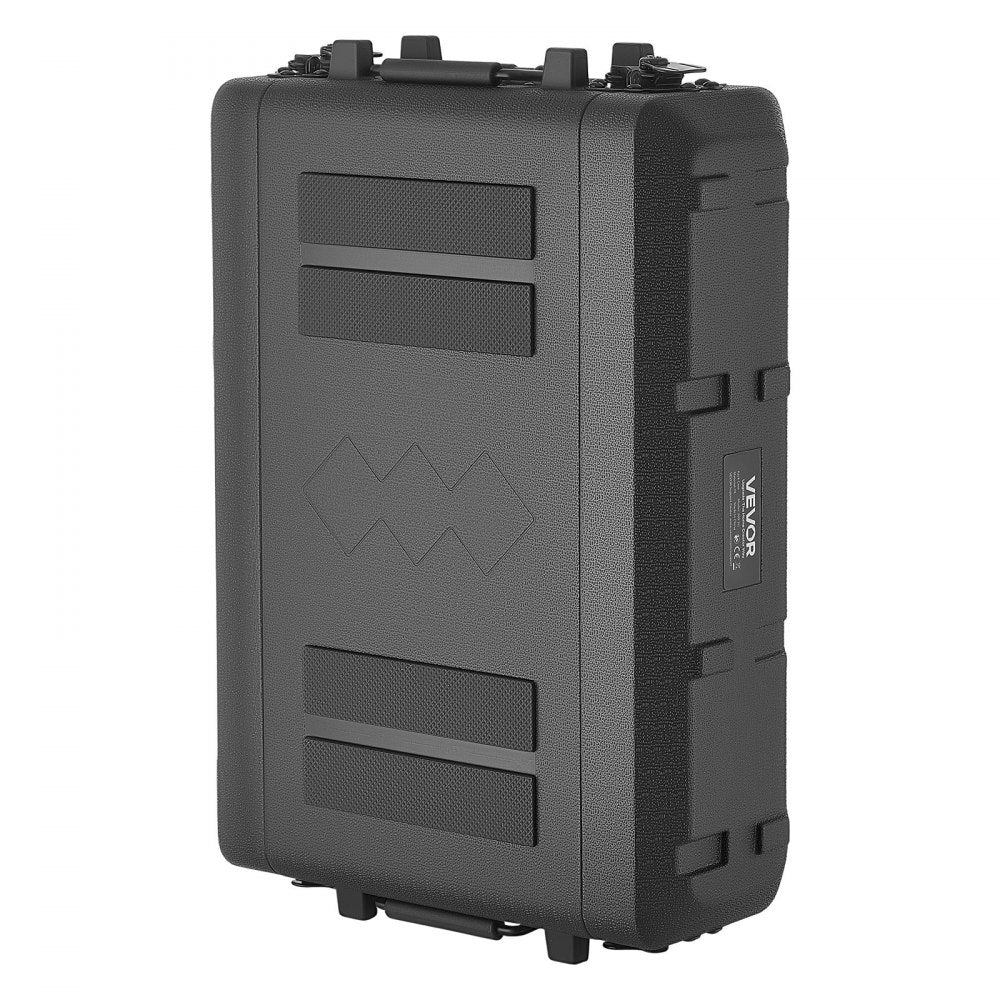 VEVOR 2U Rack Case, 12 in Depth, Rackmount Flight Case Shallow Rack with Microphone Compartment, Polyethylene Construction, Recessed Latches, Easy Installation, for Amplifier, 8.7 in Internal Depth
