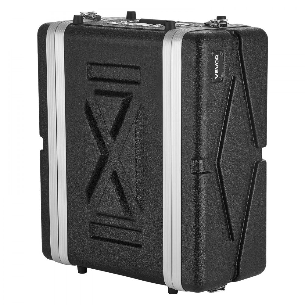 VEVOR 4U Rack Case, 14 in Depth, Server Rack Cabinet Shallow with ABS Construction, Recessed Twist Latches, Detachable Front & Back Cover, Easy Installation, for Amplifier, 11.4 in Internal Depth