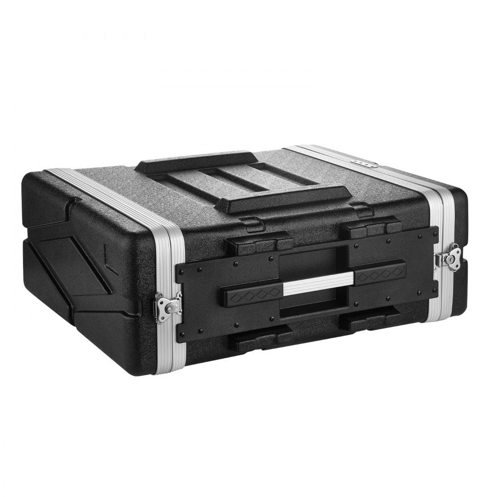 VEVOR 4U Rack Case, Standard 19 in Depth, Server Rack Cabinet with ABS Construction, Recessed Twist Latches, Detachable Front & Back Cover, Easy Installation, for Amplifiers, 18.4 in Internal Depth