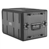 VEVOR 6U Rack Case, 12 in Depth, Rackmount Flight Case Shallow Rack with Microphone Compartment, Polyethylene Construction, Recessed Latches, Easy Installation, for Amplifier, 8.7 in Internal Depth