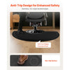 VEVOR Salon Mat for Hair Stylist, 3 x 5 FT Semi-circle Salon Chair Mat, 1/2-inch Thickened Anti Fatigue Barber Shop Floor Mat with Round Cut Out, Easy-to-Clean PVC Surface & Anti-Trip Beveled Edges