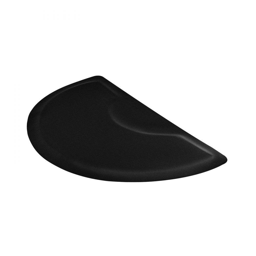 VEVOR Salon Mat for Hair Stylist, 3 x 5 FT Semi-circle Salon Chair Mat, 1/2-inch Thickened Anti Fatigue Barber Shop Floor Mat with Round Cut Out, Easy-to-Clean PVC Surface & Anti-Trip Beveled Edges