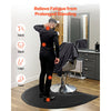 VEVOR Salon Mat for Hair Stylist, 3 x 4 FT Semi-circle Salon Chair Mat, 1/2-inch Thickened Anti Fatigue Barber Shop Floor Mat with Round Cut Out, Easy-to-Clean PVC Surface & Anti-Trip Beveled Edges