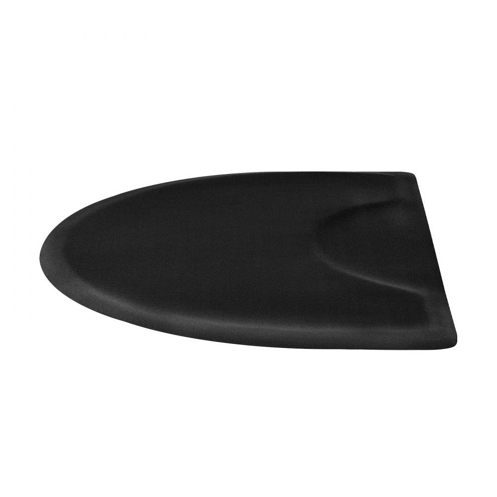 VEVOR Salon Mat for Hair Stylist, 3 x 4 FT Semi-circle Salon Chair Mat, 1/2-inch Thickened Anti Fatigue Barber Shop Floor Mat with Round Cut Out, Easy-to-Clean PVC Surface & Anti-Trip Beveled Edges