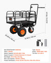 VEVOR Electric Utility Cart, 36V 432Wh Battery Powered Electric Wagon, 500W Power Wheelbarrow with Brake, 500 lbs Load Heavy Duty Steel Garden Cart for Farm and Yard All Purpose Modular Cargo Bed