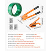 VEVOR Banding Strapping Kit, Heavy Duty Banding Sealer Tool with 1000 ft Length PET Band, 300 Metal Seals, Plastic Manual Pallet Packaging Strapping Kit for Warehouse/Shipping/Moving/Home, Orange