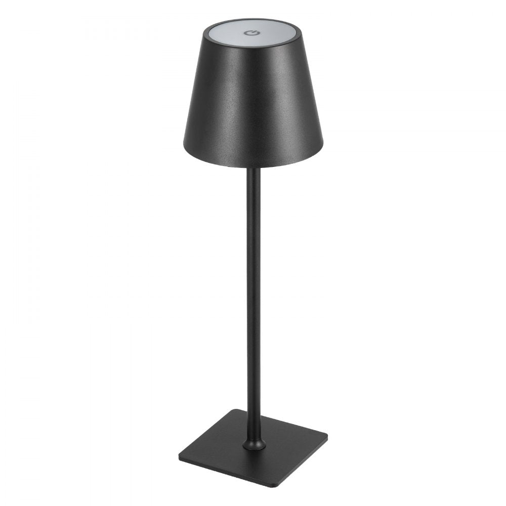 VEVOR Cordless Table Lamp, 2-Pack, 5200mAh Built-in Rechargeable Battery Desk Lamp, 3 Color Stepless Dimming Up, 3000-6500K Color Temperature, Table Light for Restaurant, Bedroom, Outdoor, Black